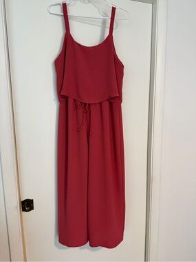 NAIF Coral Red Sleeveless Jumpsuit